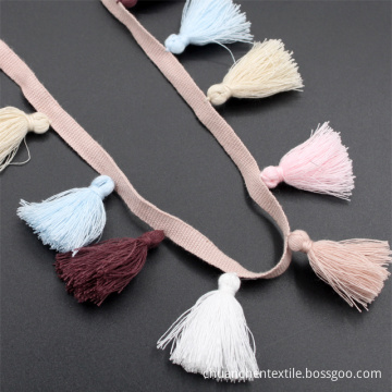 Cotton ribbon pompom lace width 4CM